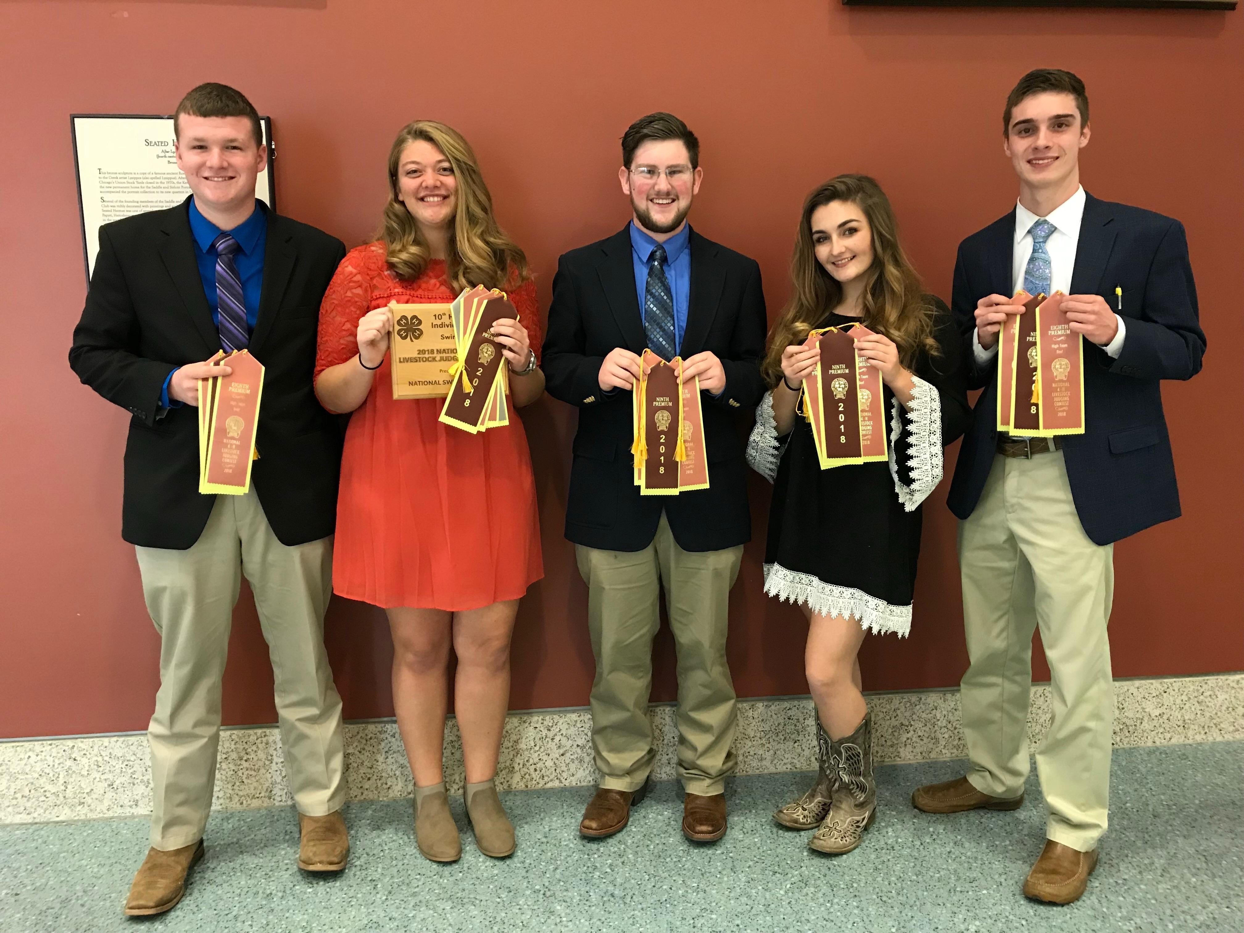 2018 Kentucky 4-H All-Star Gold Livestock Judging Team